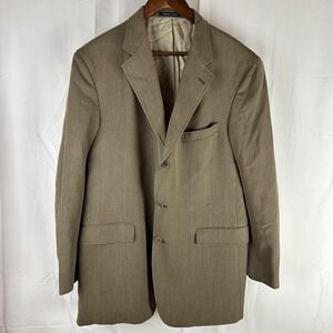 Daniel Cremieux‎ Blazer Sport Coat Mens 44R Brown Pure Wool Loro Piana Italy